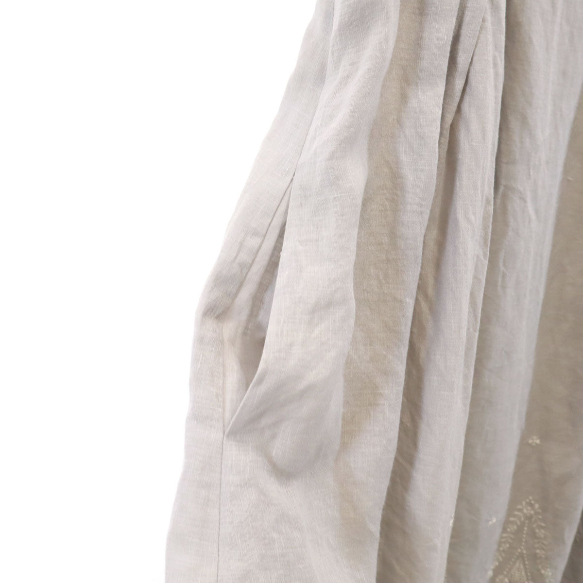 FOXEY Linen Lace Embroidered Camisole Dress Gray Size 38