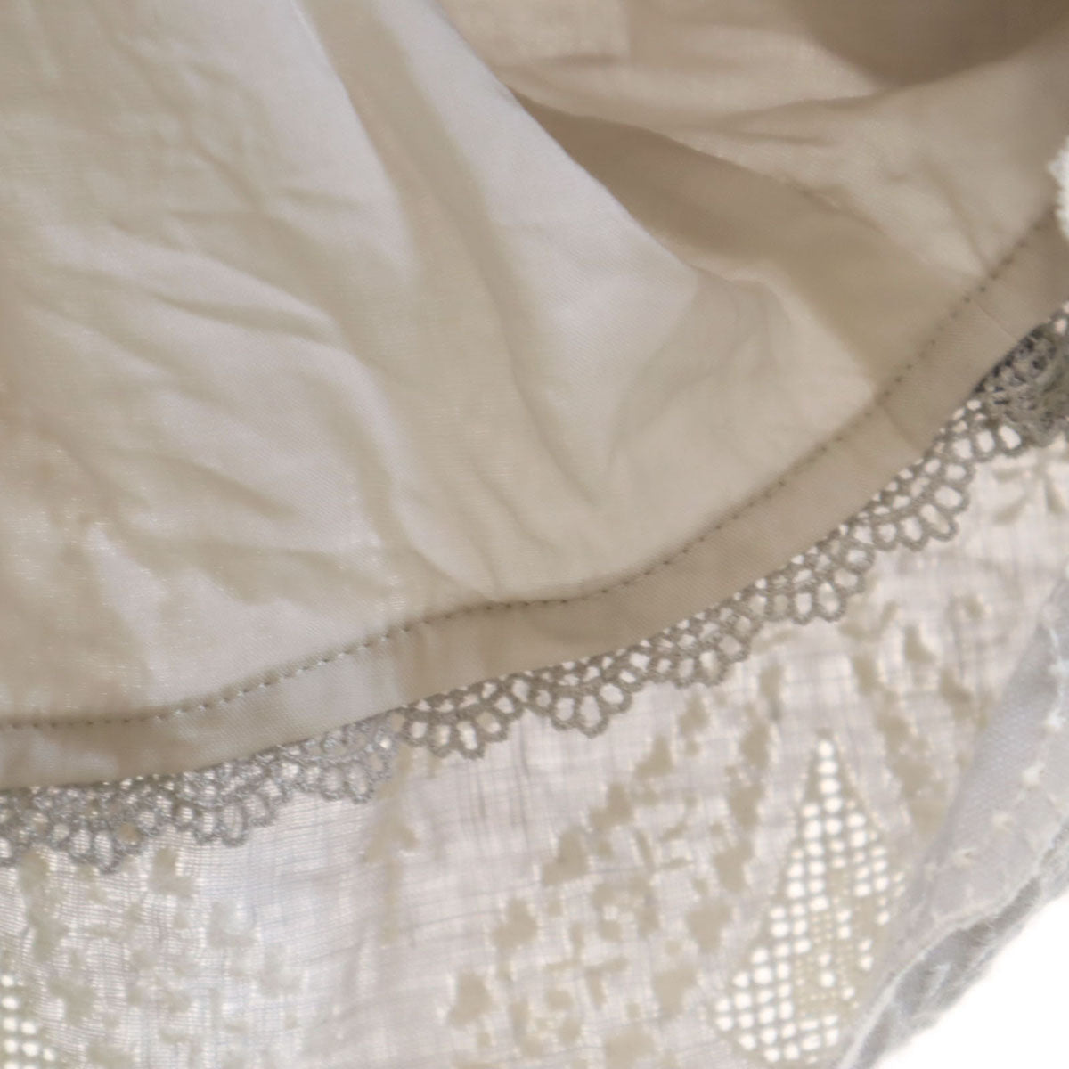 FOXEY Linen Lace Embroidered Camisole Dress Gray Size 38