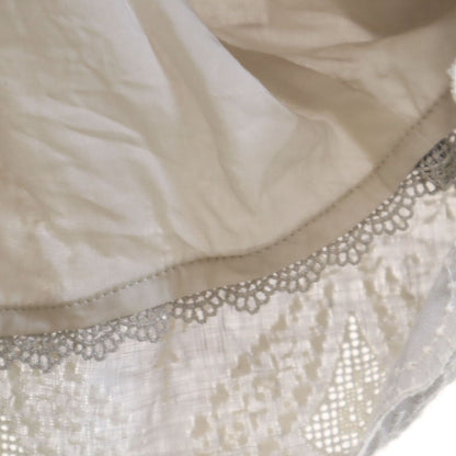 FOXEY Linen Lace Embroidered Camisole Dress Gray Size 38