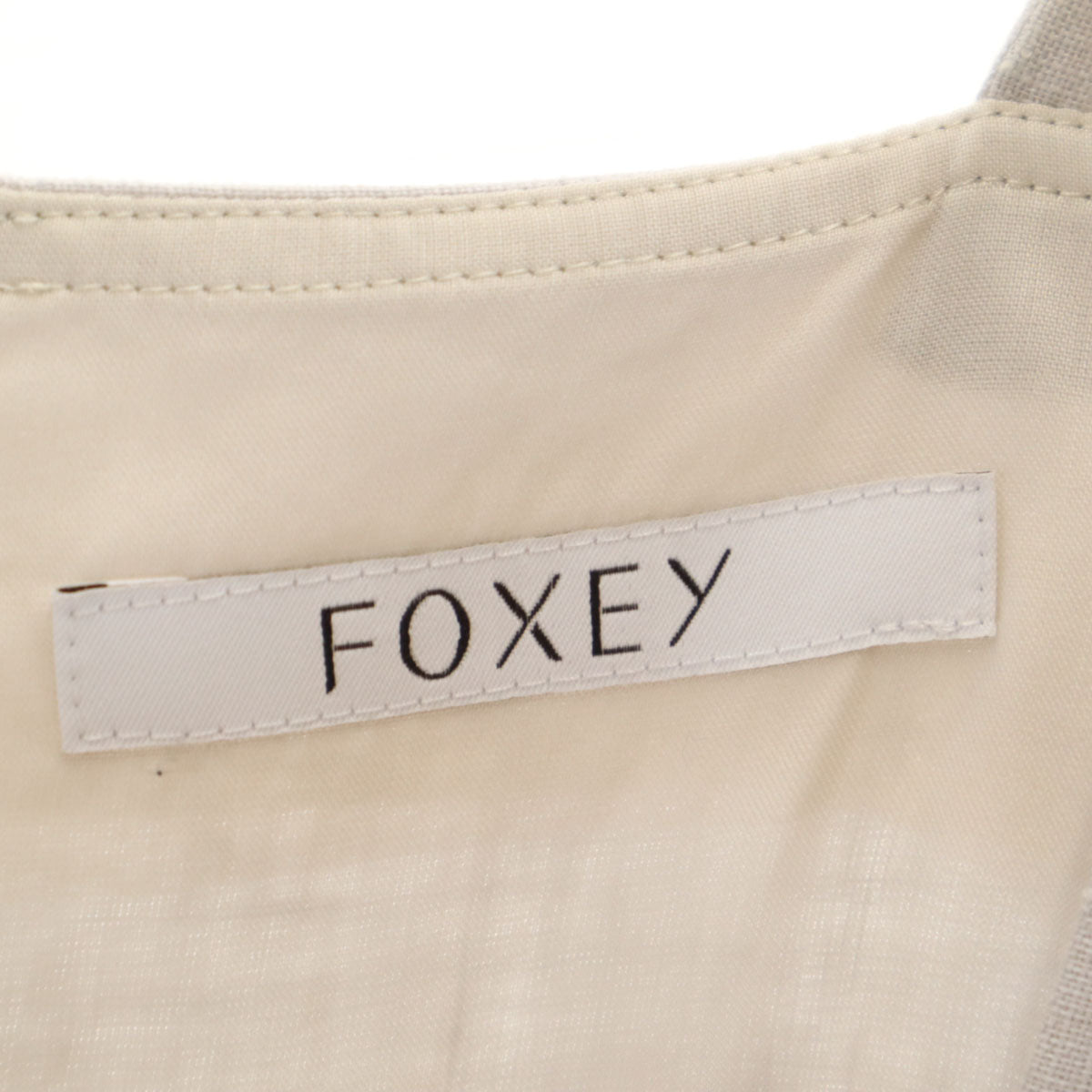 FOXEY Linen Lace Embroidered Camisole Dress Gray Size 38