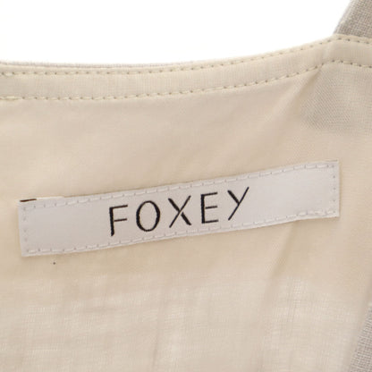 FOXEY Linen Lace Embroidered Camisole Dress Gray Size 38