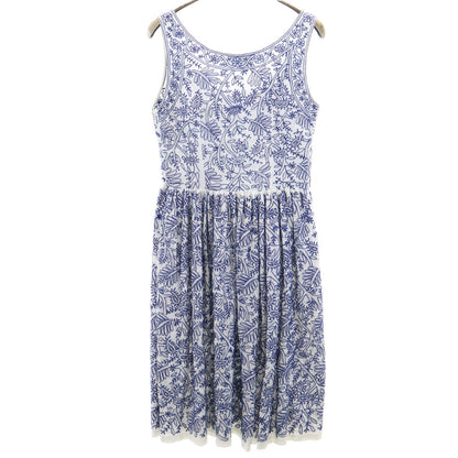 PRADA Leaf Embroidery Sleeveless Mini Dress White Size 38