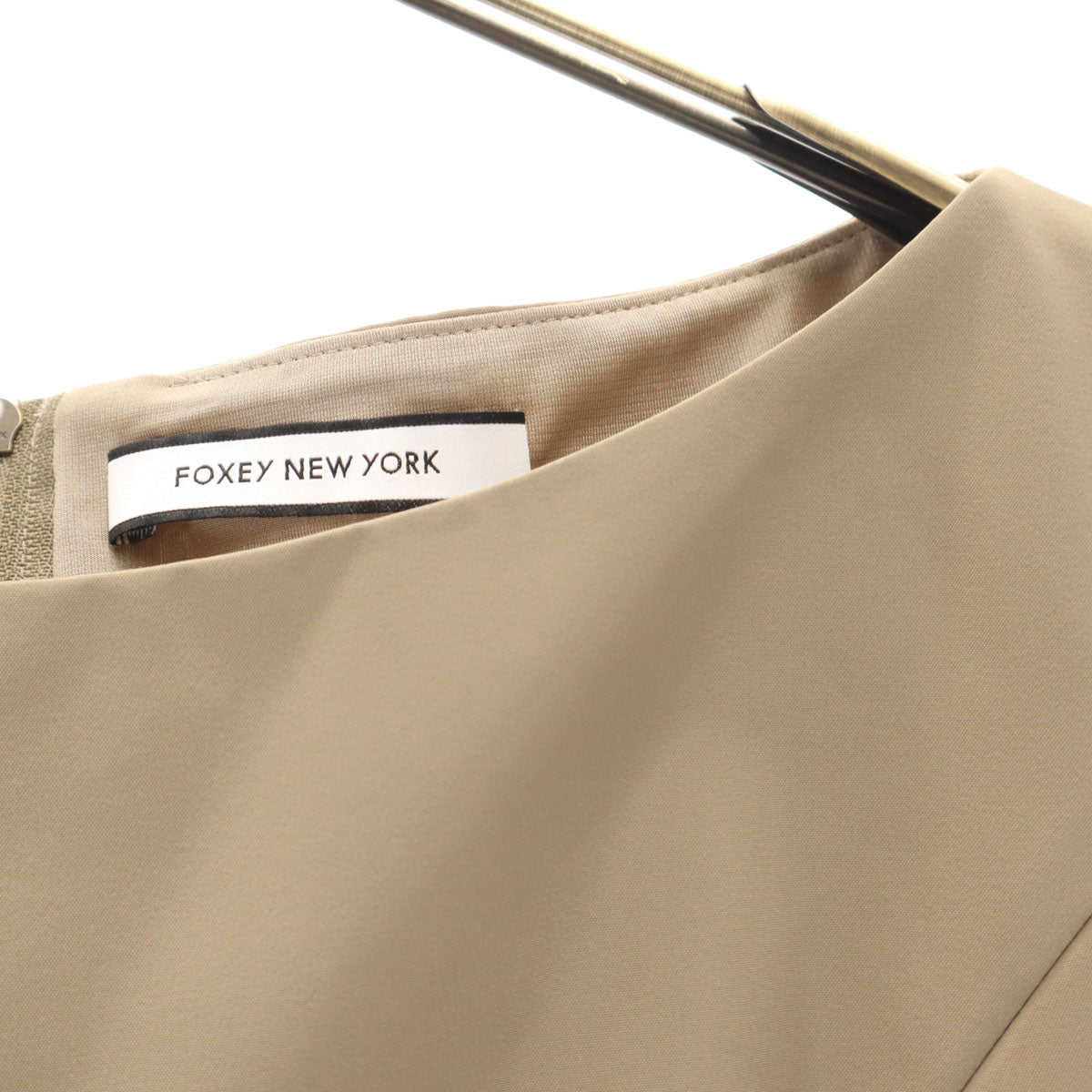 FOXEY NEW YORK Sleeveless Mini Dress Ash Brown Size 38