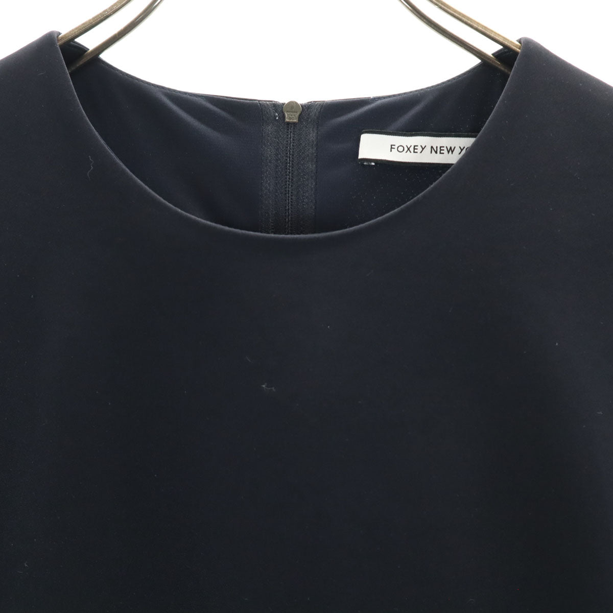 FOXEY NEW YORK Sleeveless Midi Dress Navy Size 40