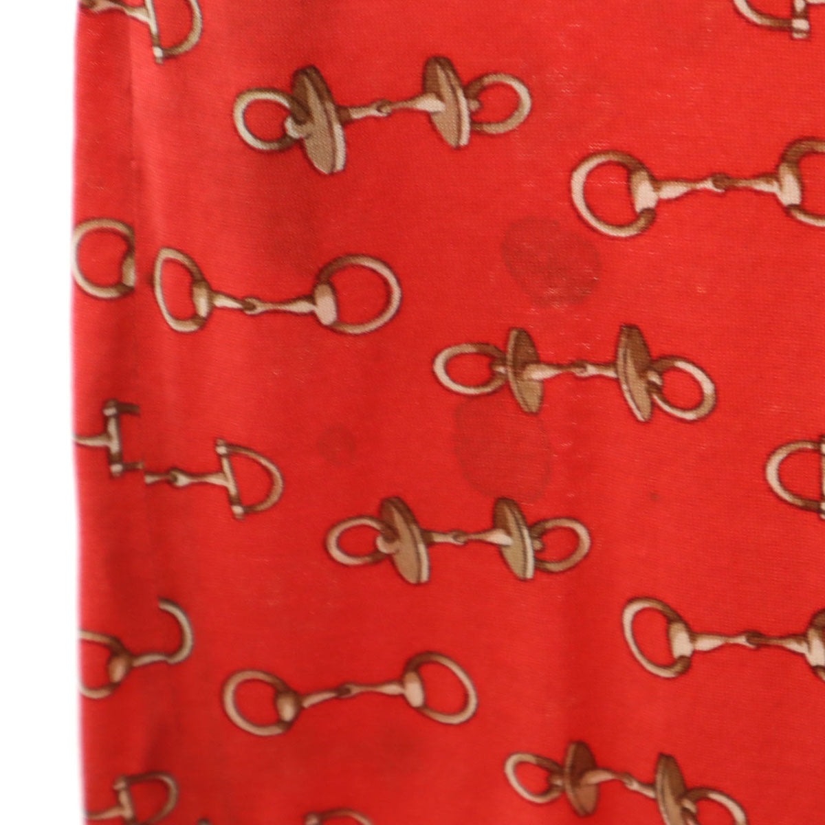 HERMES 80s French Vintage Patterned Shirt Dress Red Size 38