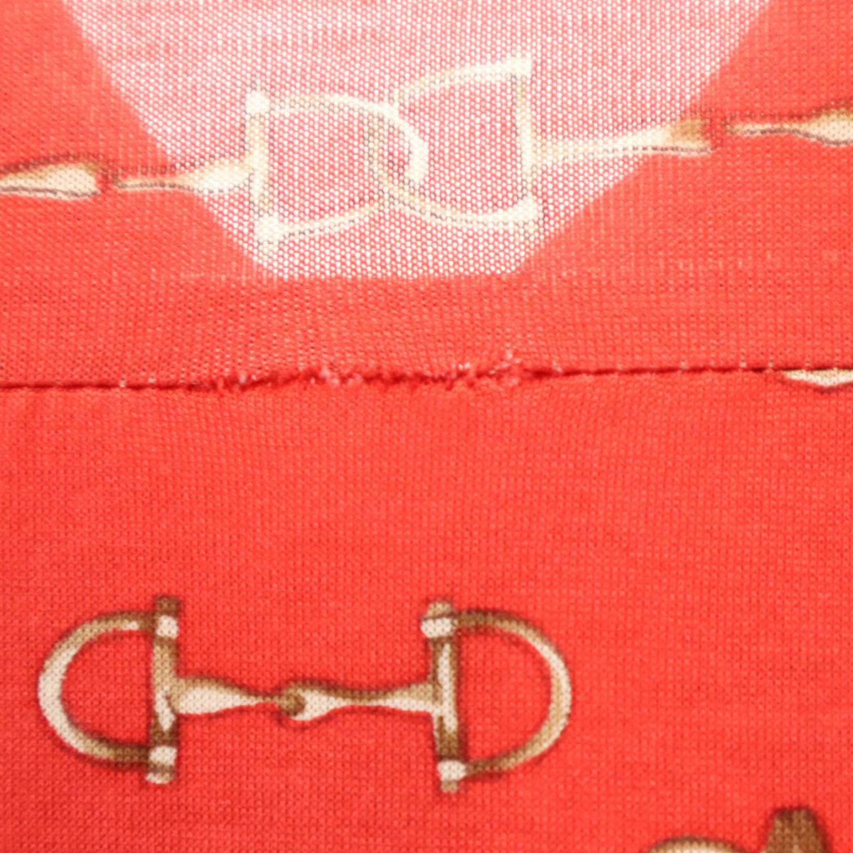 HERMES 80s French Vintage Patterned Shirt Dress Red Size 38