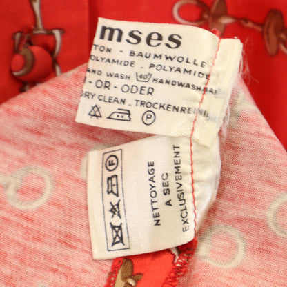 HERMES 80s French Vintage Patterned Shirt Dress Red Size 38
