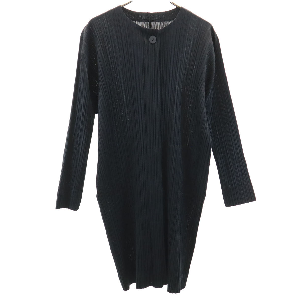 PLEATS PLEASE Pleated Long Cardigan Black Size 2