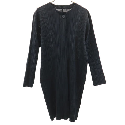 PLEATS PLEASE Pleated Long Cardigan Black Size 2