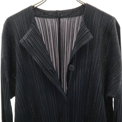 PLEATS PLEASE Pleated Long Cardigan Black Size 2