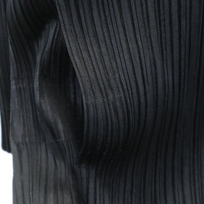 PLEATS PLEASE Pleated Long Cardigan Black Size 2