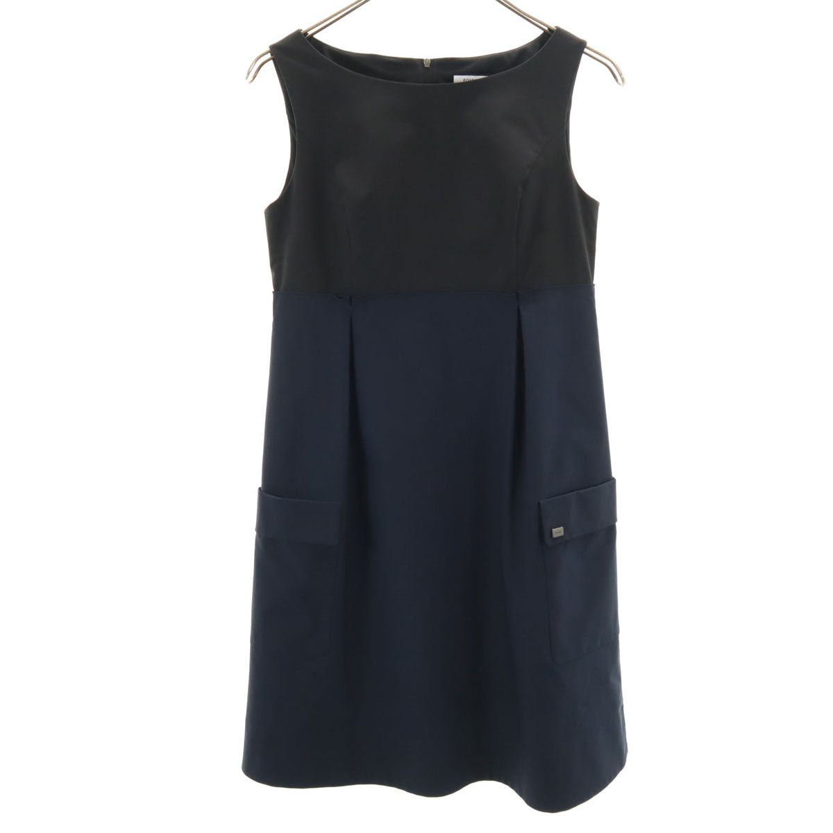 FOXEY NEW YORK Sleeveless Midi Dress Navy Size 38