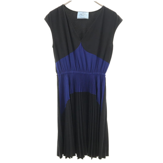PRADA Italian Sleeveless Pleated Dress Black Size 40S