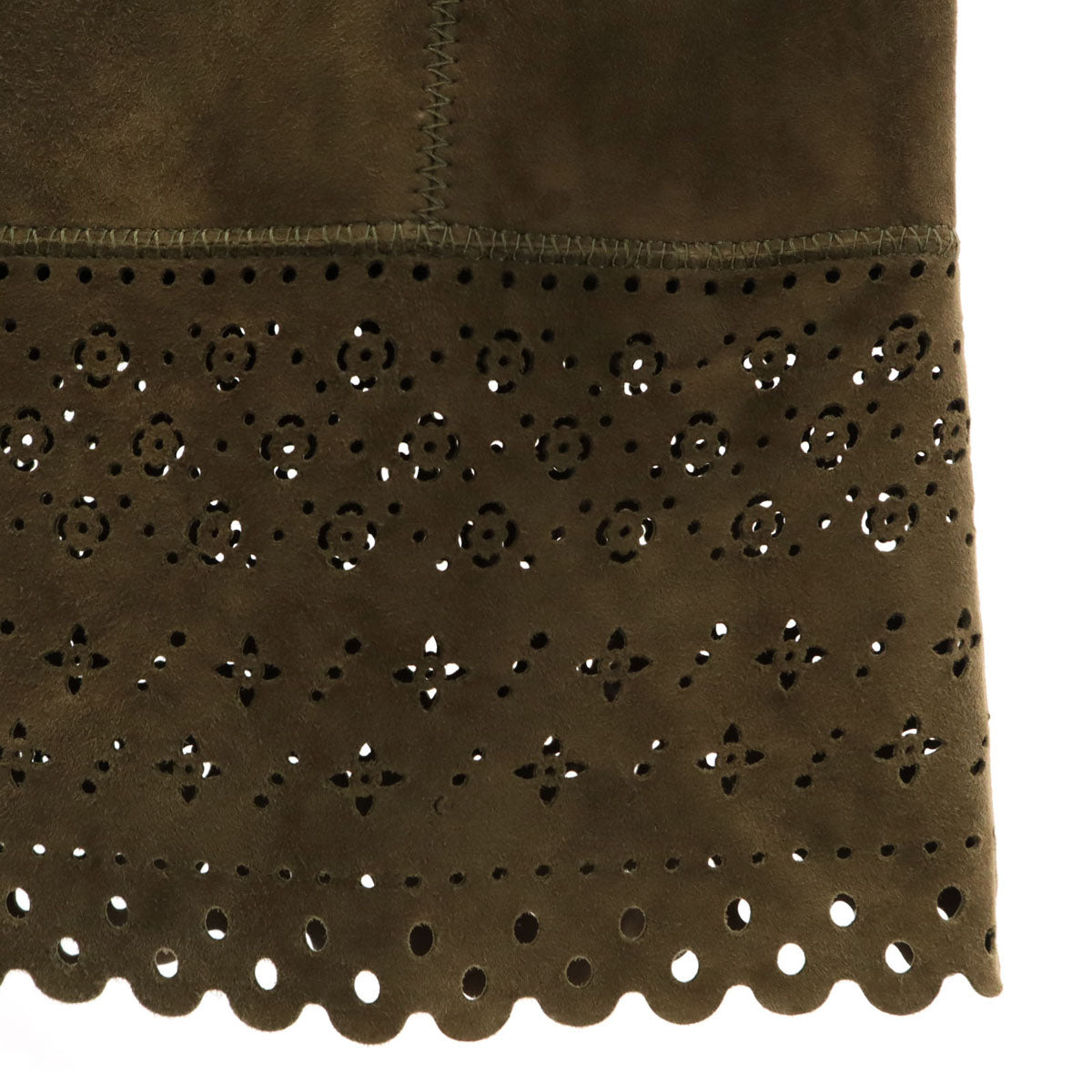 LOUIS VUITTON Italian Sleeveless Suede Dress Brown Size 38