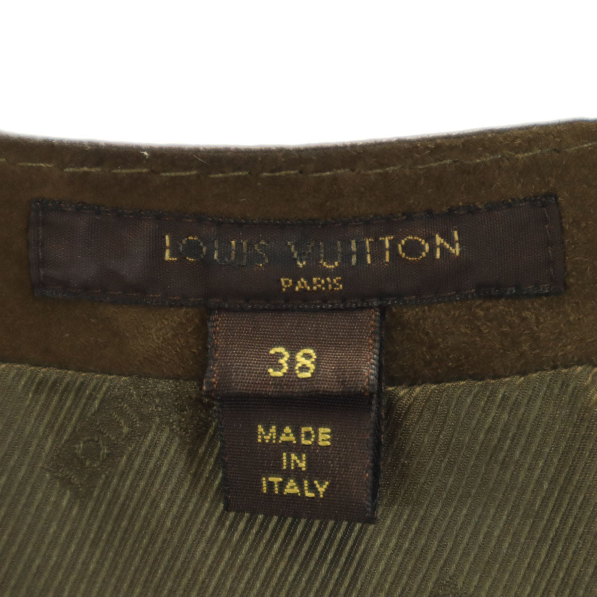 LOUIS VUITTON Italian Sleeveless Suede Dress Brown Size 38