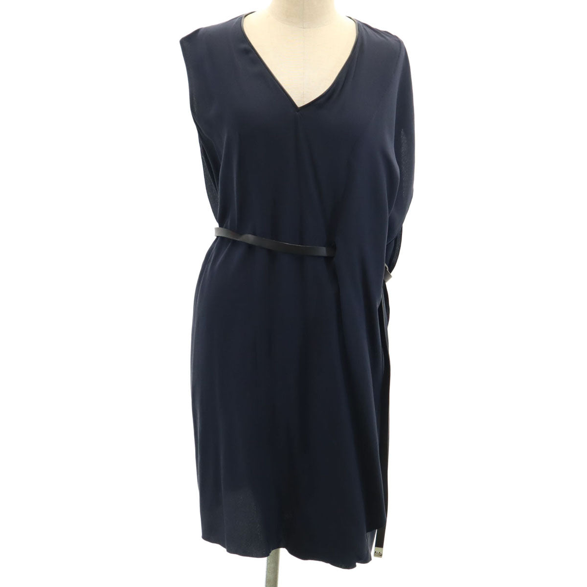 MARNI Italian Silk Sleeveless Dress Navy Size 42
