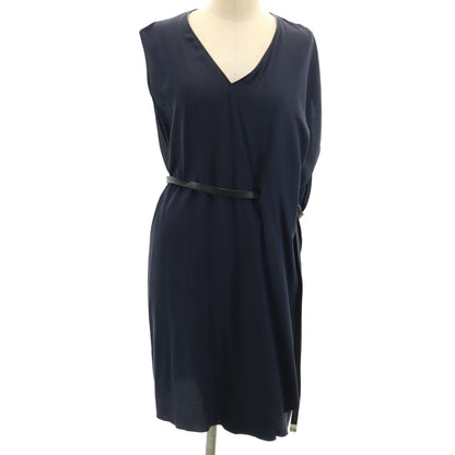 MARNI Italian Silk Sleeveless Dress Navy Size 42