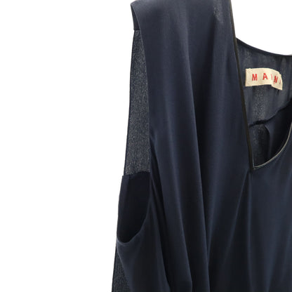 MARNI Italian Silk Sleeveless Dress Navy Size 42