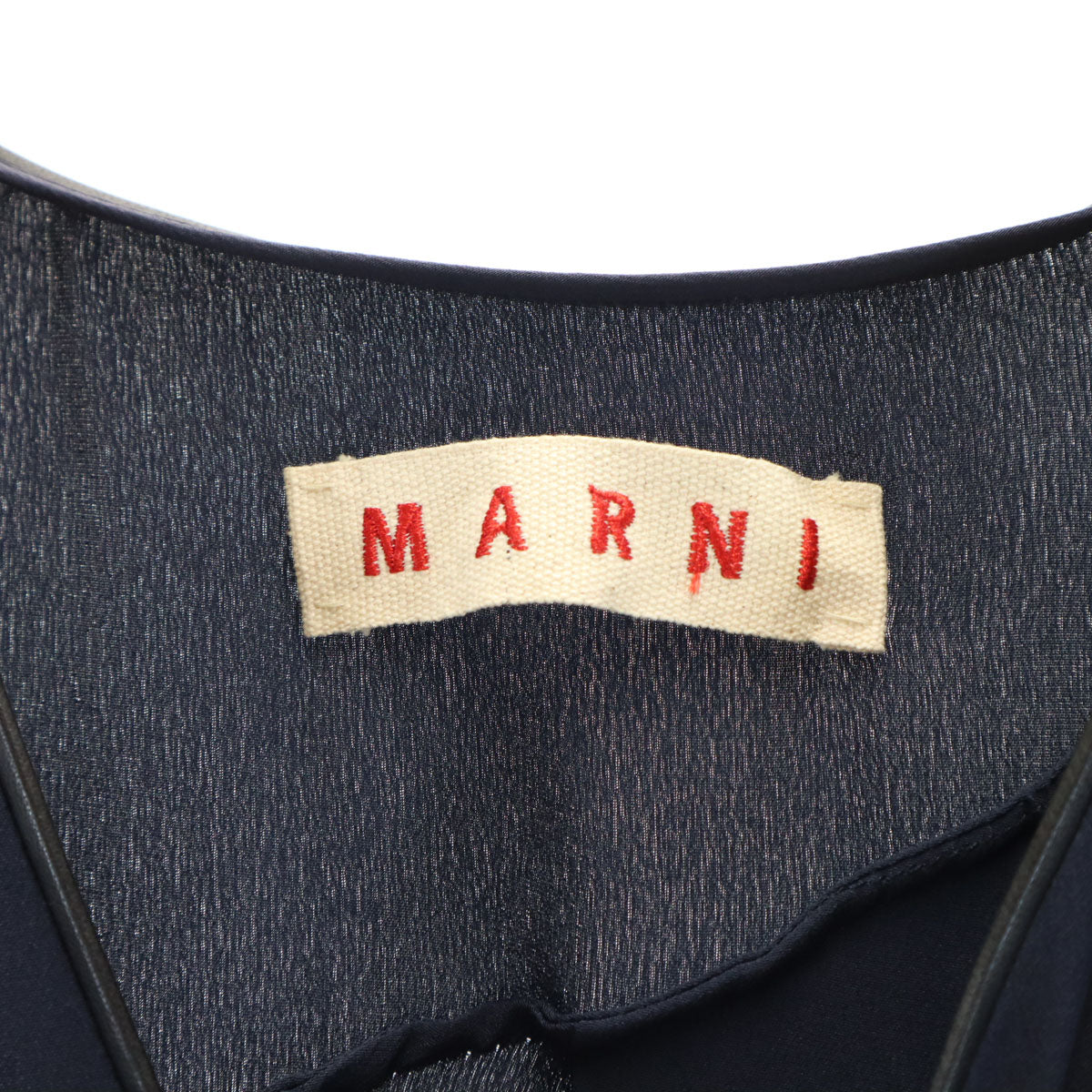 MARNI Italian Silk Sleeveless Dress Navy Size 42