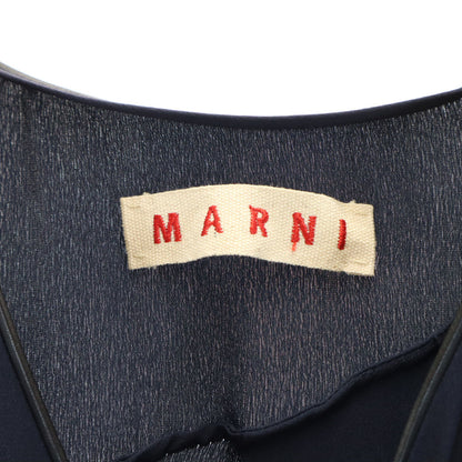 MARNI Italian Silk Sleeveless Dress Navy Size 42