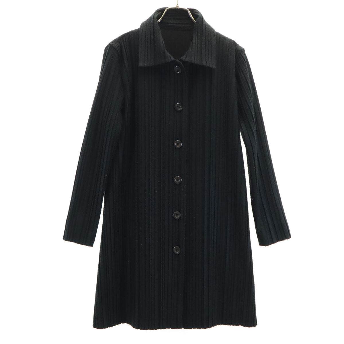 PLEATS PLEASE Pleated Coat Black Size JP 3