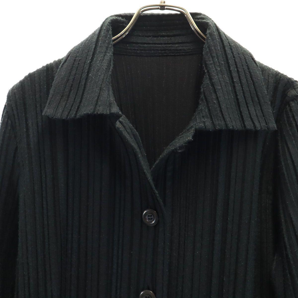 PLEATS PLEASE Pleated Coat Black Size JP 3