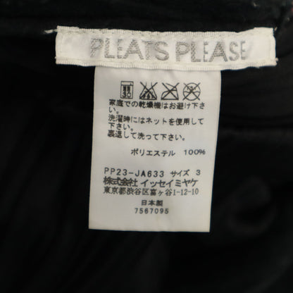 PLEATS PLEASE Pleated Coat Black Size JP 3