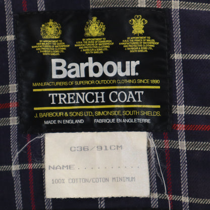 Barbour 90s Oiled Trench Coat Gray Size C36