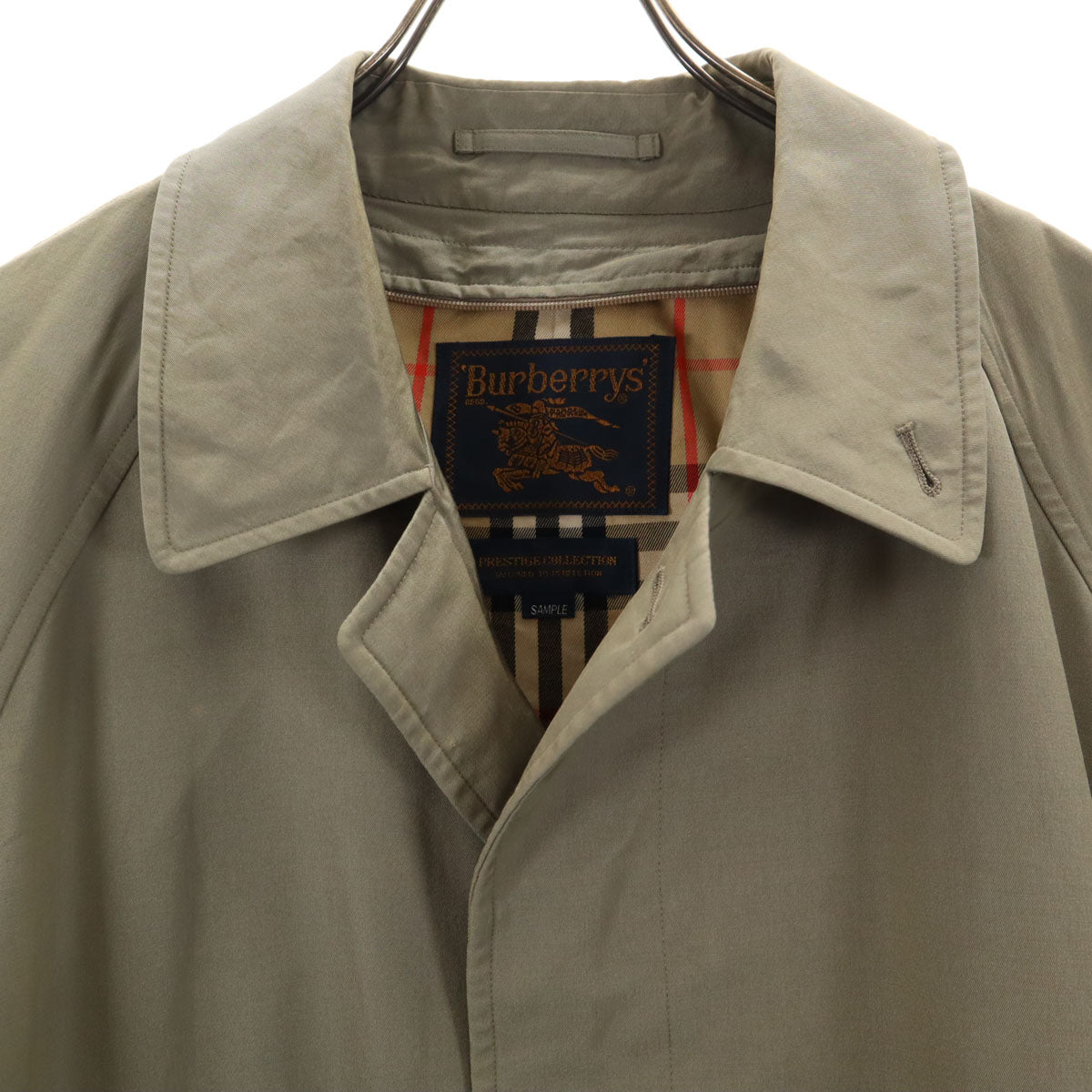 Burberrys 90s Vintage Khaki Balmacaan Coat Size 170