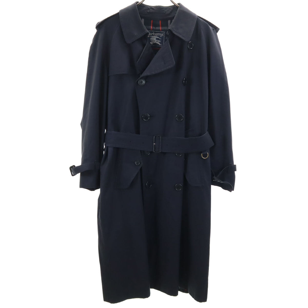 Burberrys 90s Vintage Trench Coat Navy Blue