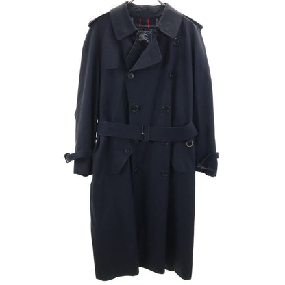 Burberrys 90s Vintage Trench Coat Navy Blue