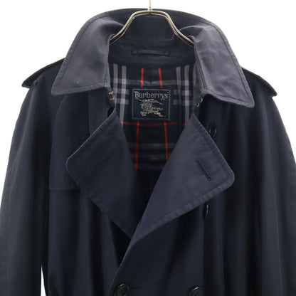 Burberrys 90s Vintage Trench Coat Navy Blue