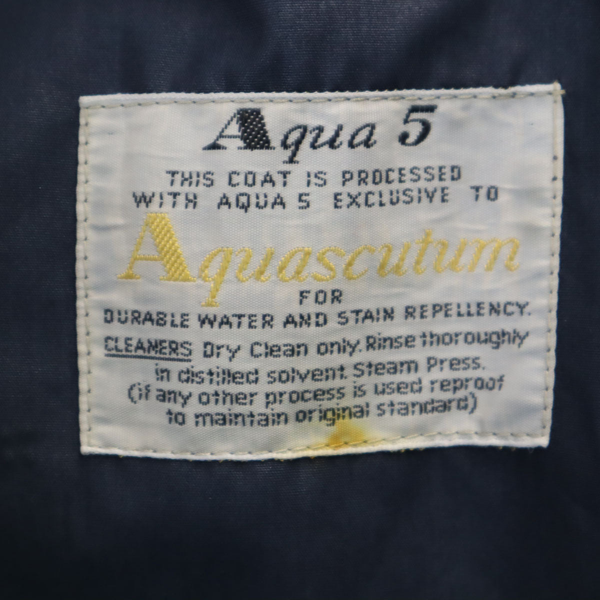 Aquascutum 80s England Made Packable Coat Navy Size 36