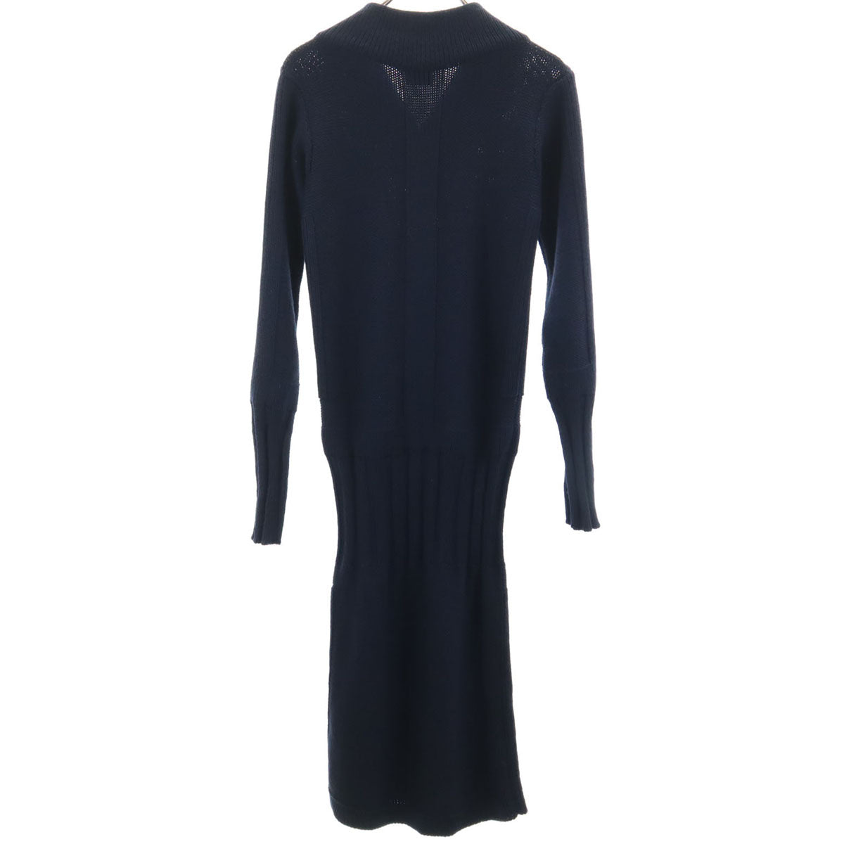FENDI Long Sleeve Knit Midi Dress Navy Size 40