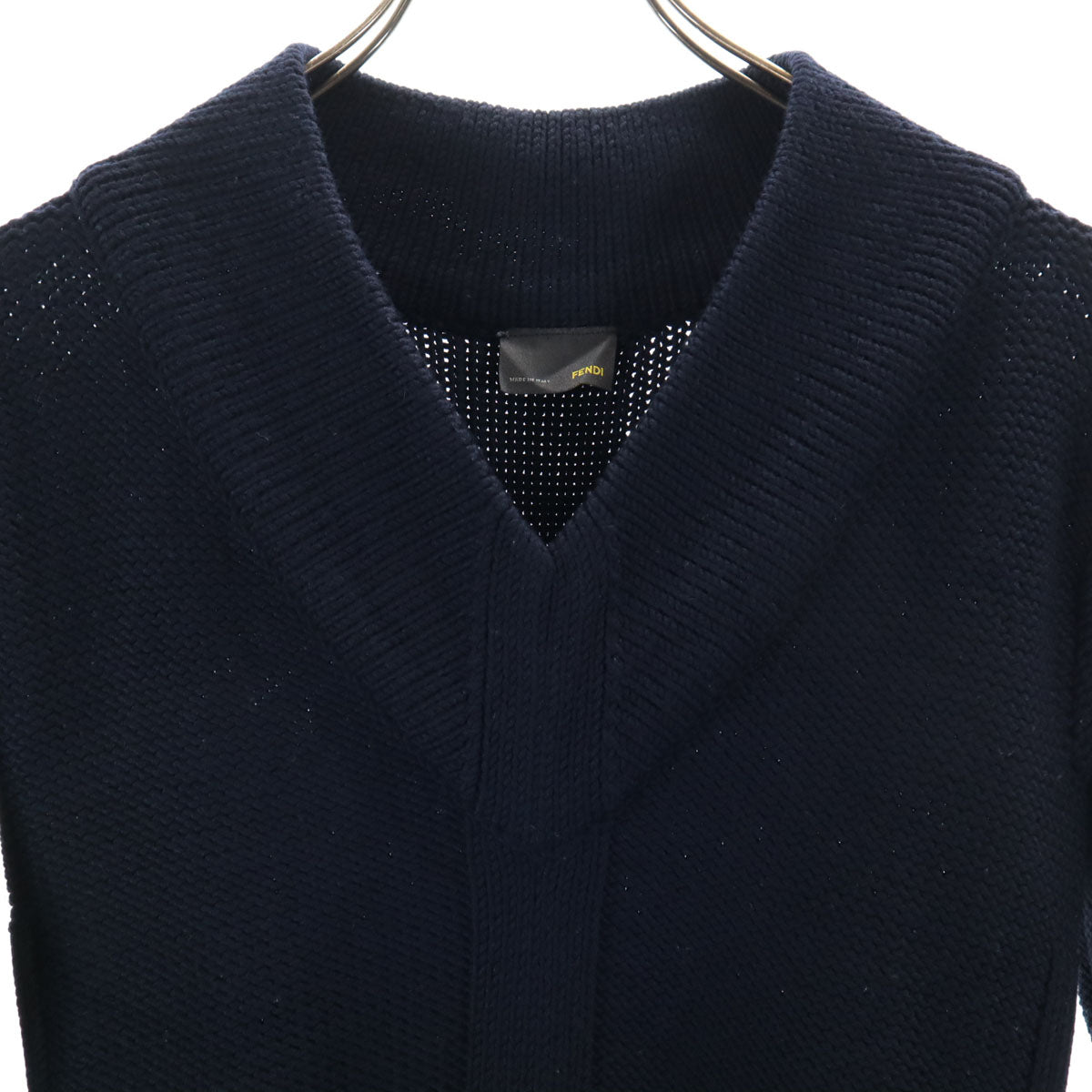 FENDI Long Sleeve Knit Midi Dress Navy Size 40