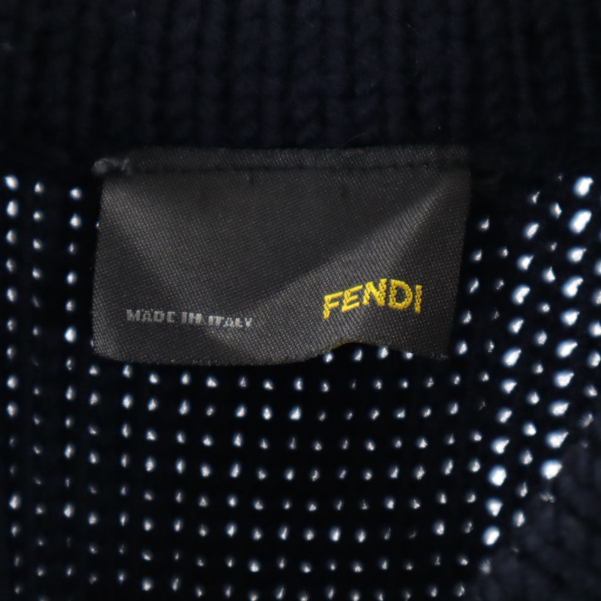 FENDI Long Sleeve Knit Midi Dress Navy Size 40