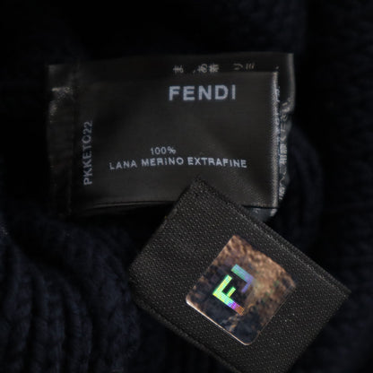 FENDI Long Sleeve Knit Midi Dress Navy Size 40