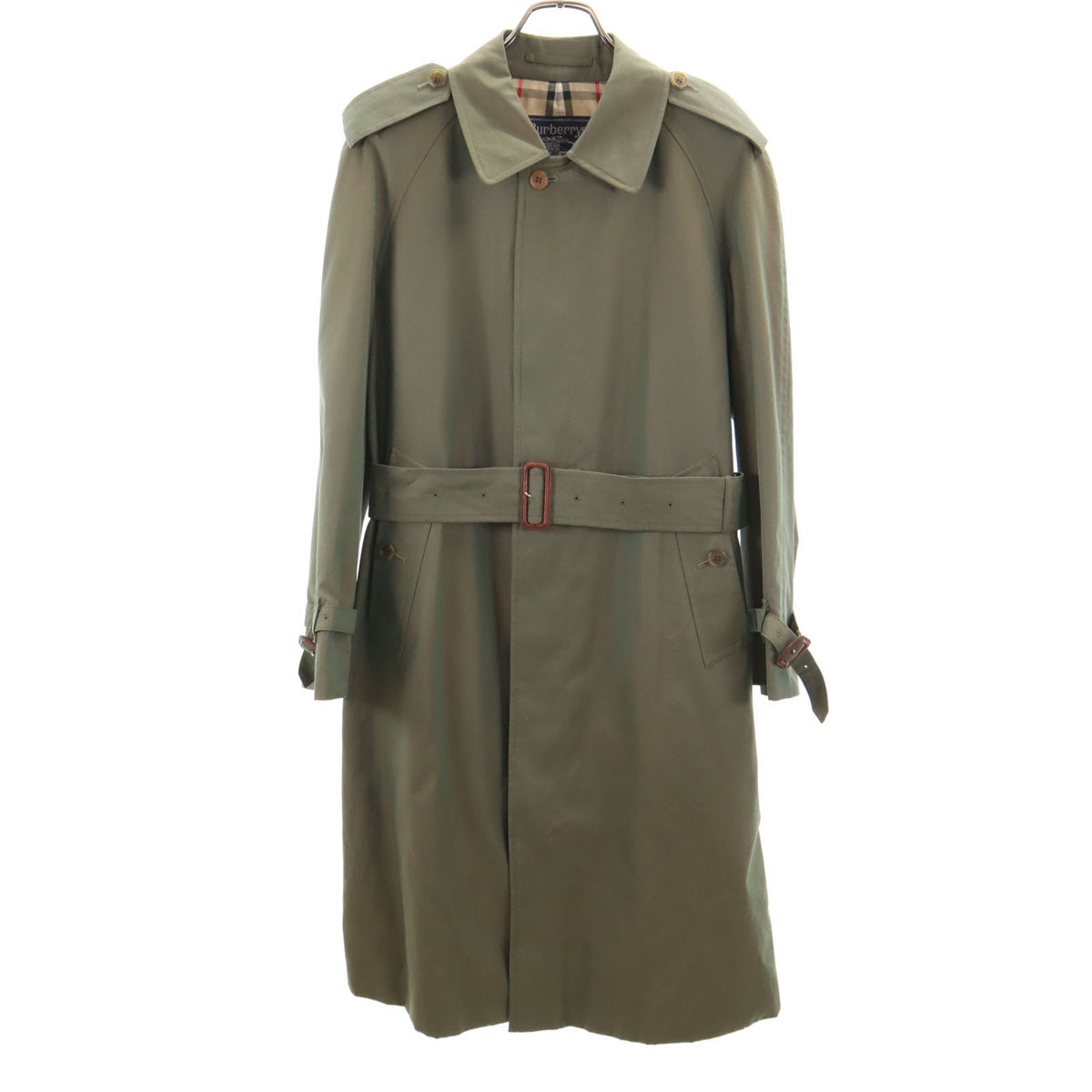 Burberrys 90s Vintage Balmacaan Coat Green Size 90-165