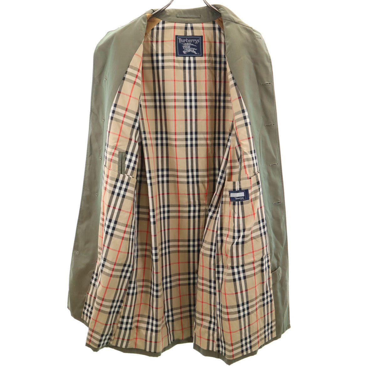 Burberrys 90s Vintage Balmacaan Coat Green Size 90-165