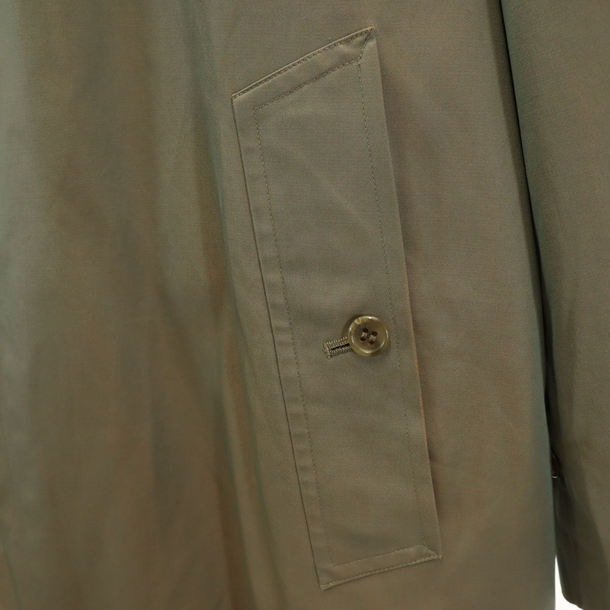 Burberrys Vintage 90s Lined Balmacaan Khaki Green Coat Size 90-165