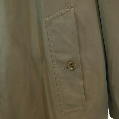 Burberrys Vintage 90s Lined Balmacaan Khaki Green Coat Size 90-165