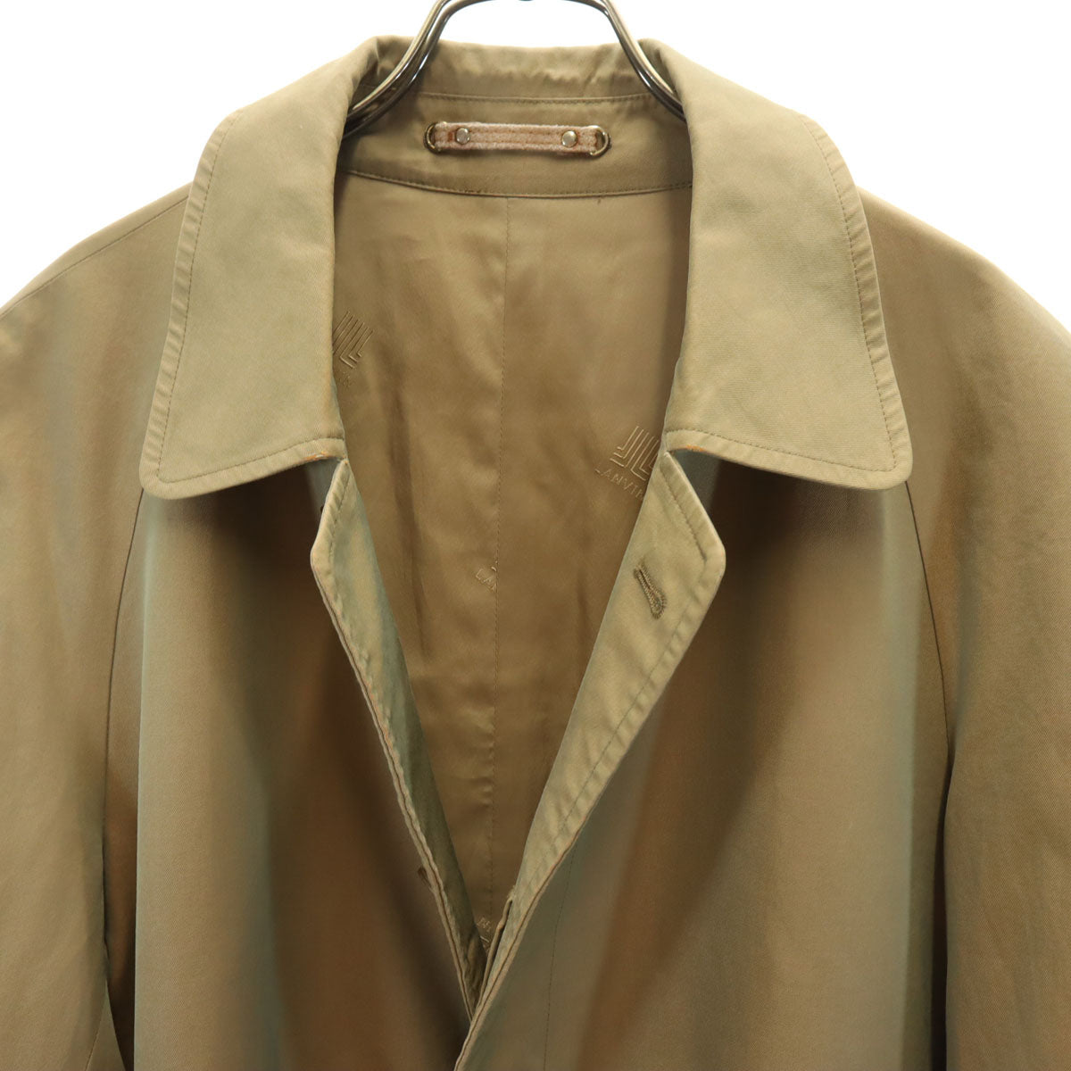 LANVIN 80s Vintage Balmacaan Coat Beige Size L