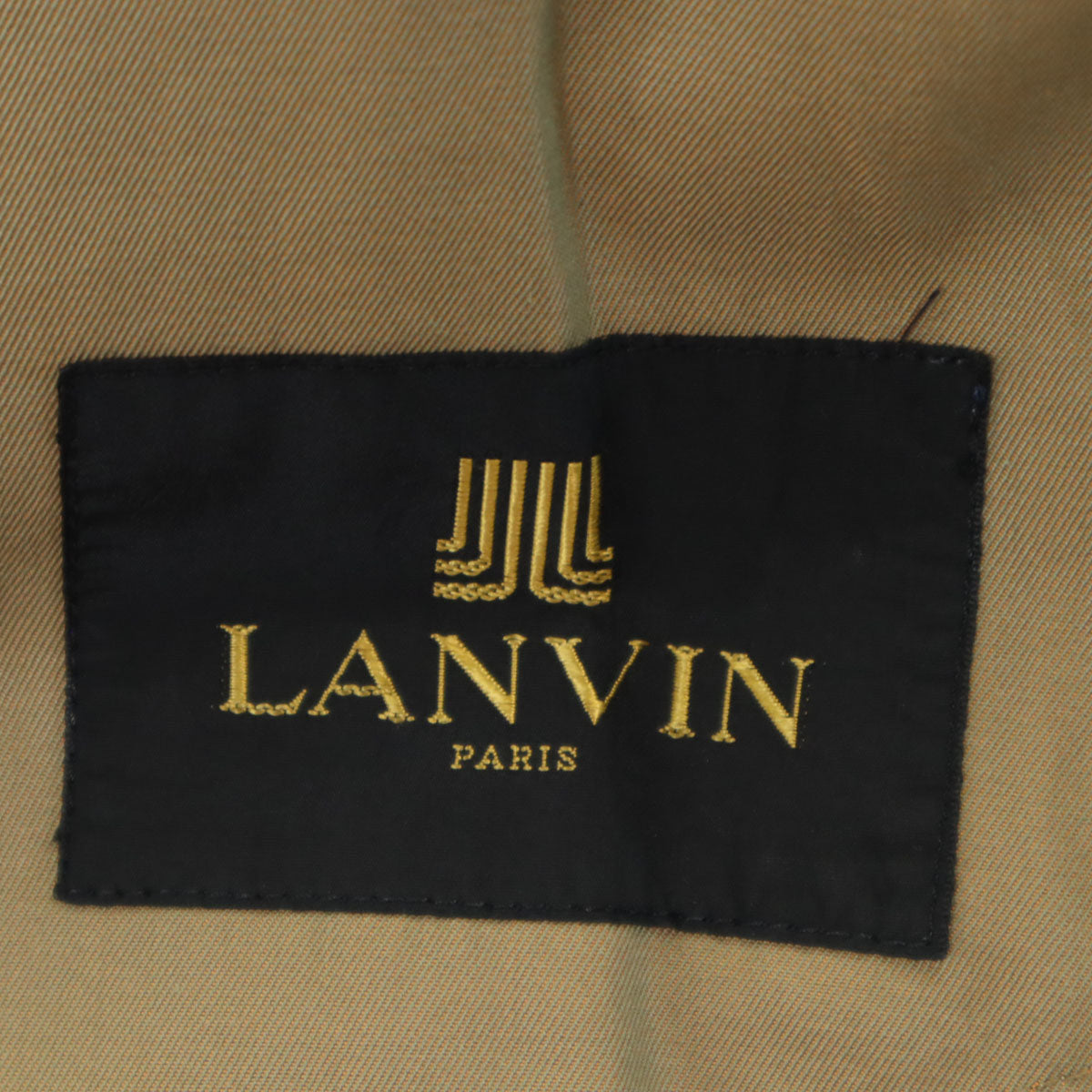 LANVIN 80s Vintage Balmacaan Coat Beige Size L