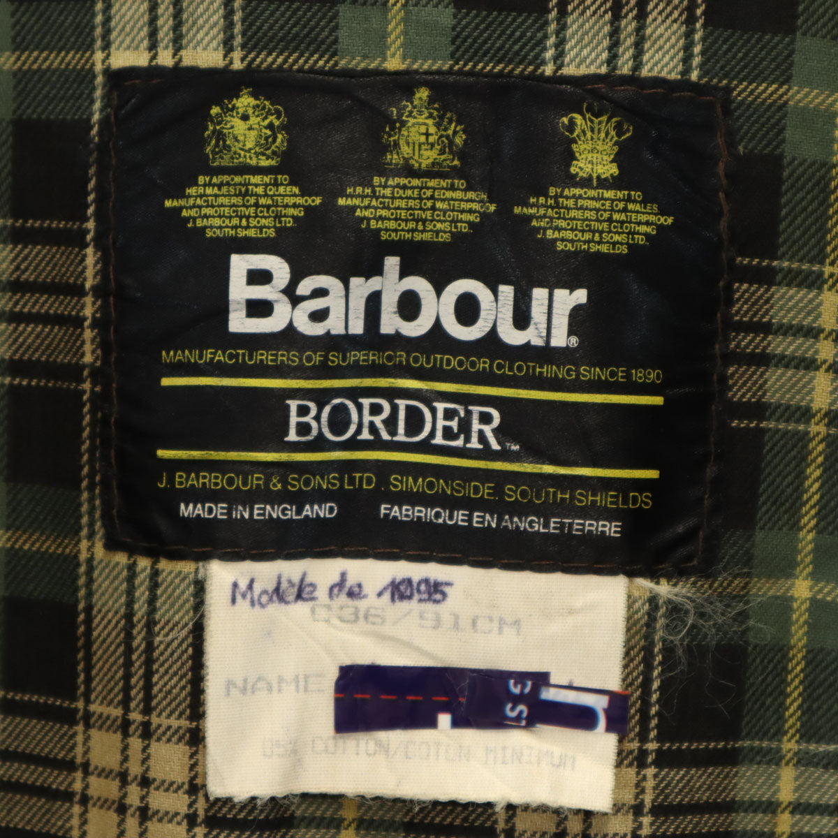 Barbour '90s 3-Warrant Border Oiled Jacket Brown Size C36