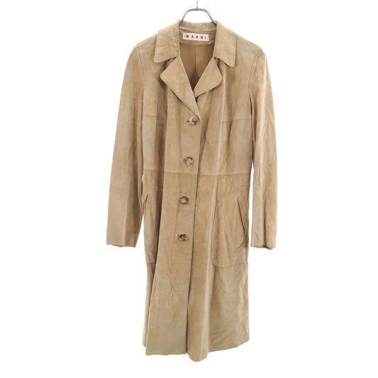 MARNI Italian Made Leather Coat Beige Size 40