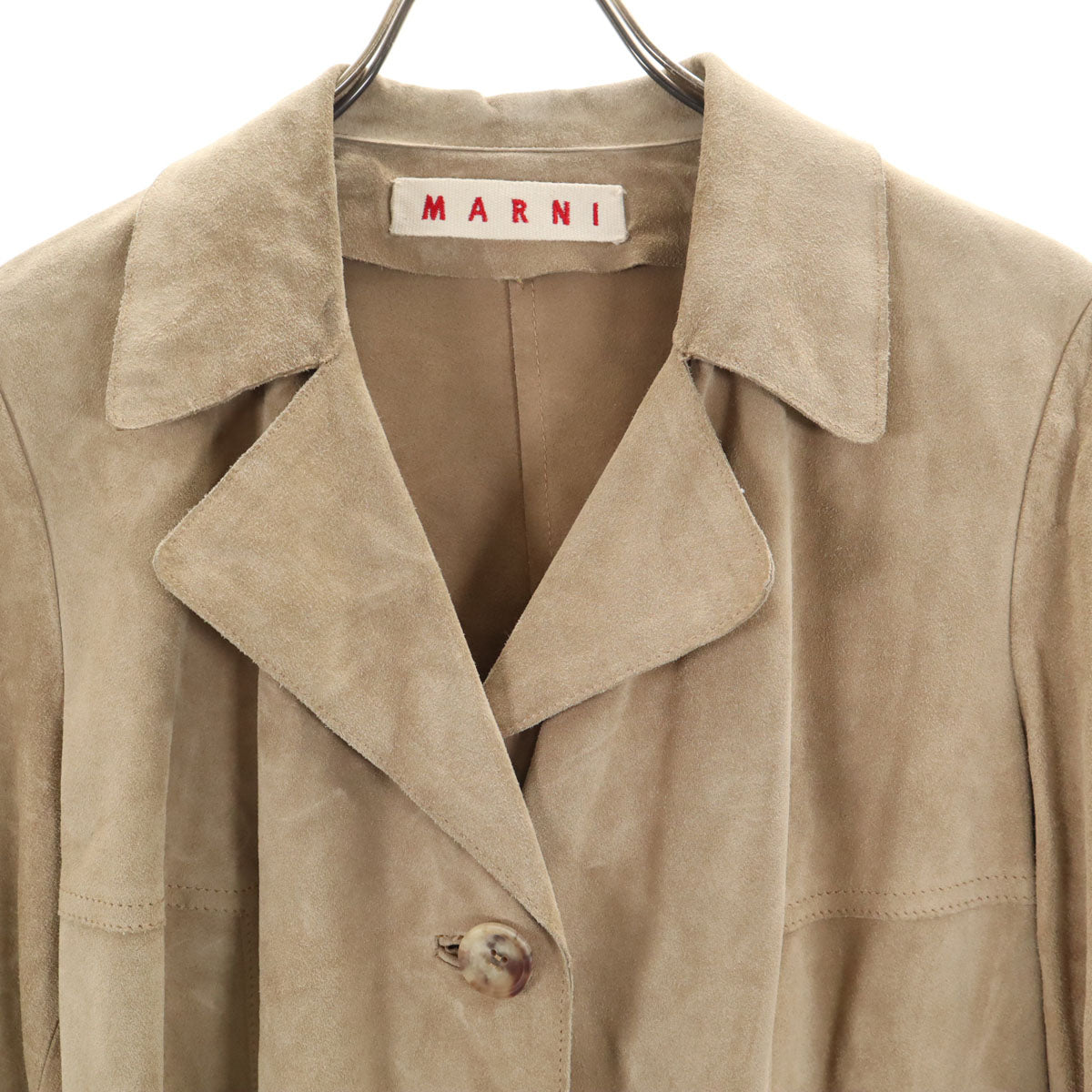 MARNI Italian Made Leather Coat Beige Size 40