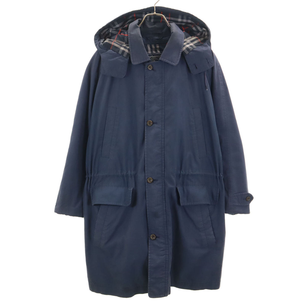 Burberrys 90s Vintage Long Coat with Down Liner Navy Size M