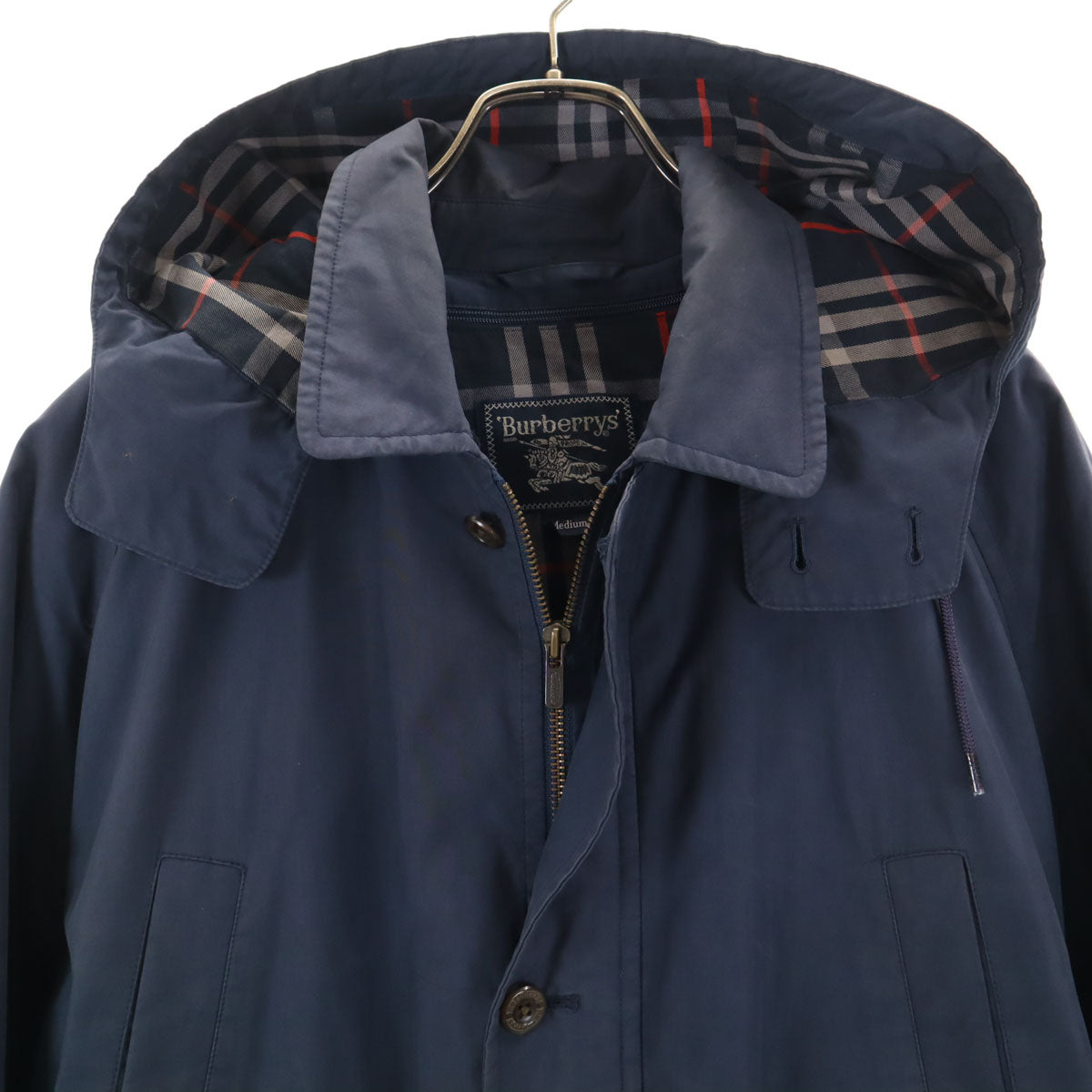Burberrys 90s Vintage Long Coat with Down Liner Navy Size M