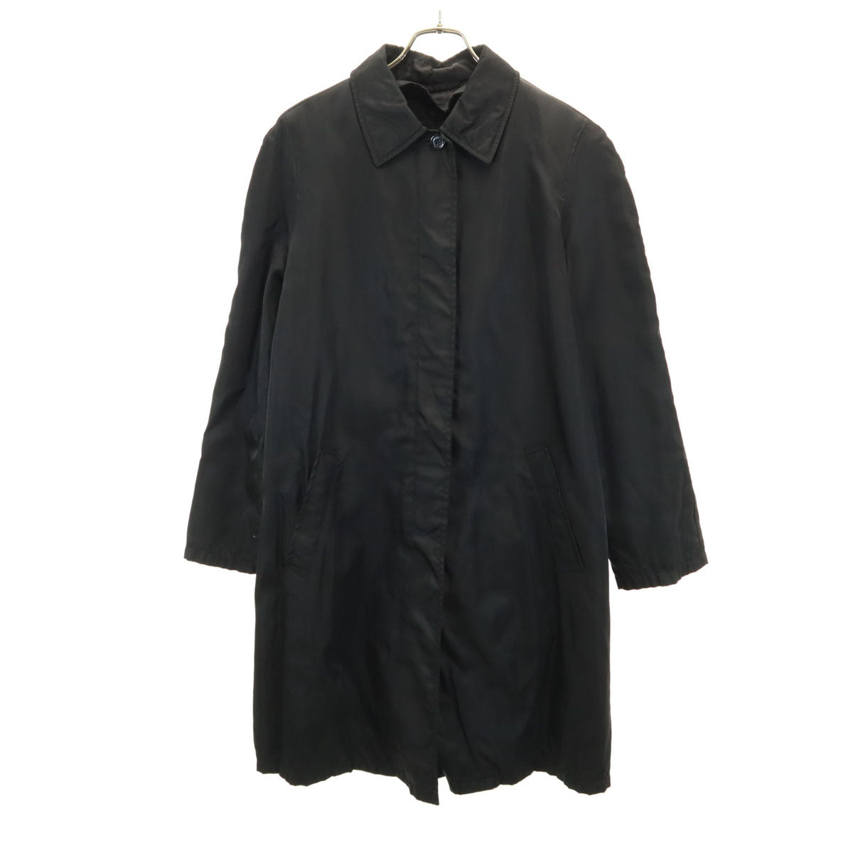 PRADA Italian Lined Stand Collar Coat Black Size L