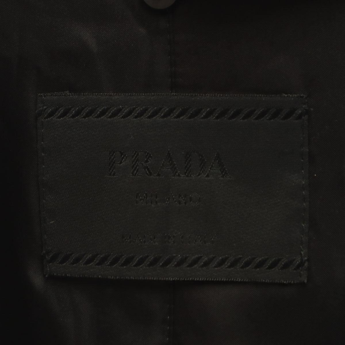 PRADA Italian Lined Stand Collar Coat Black Size L